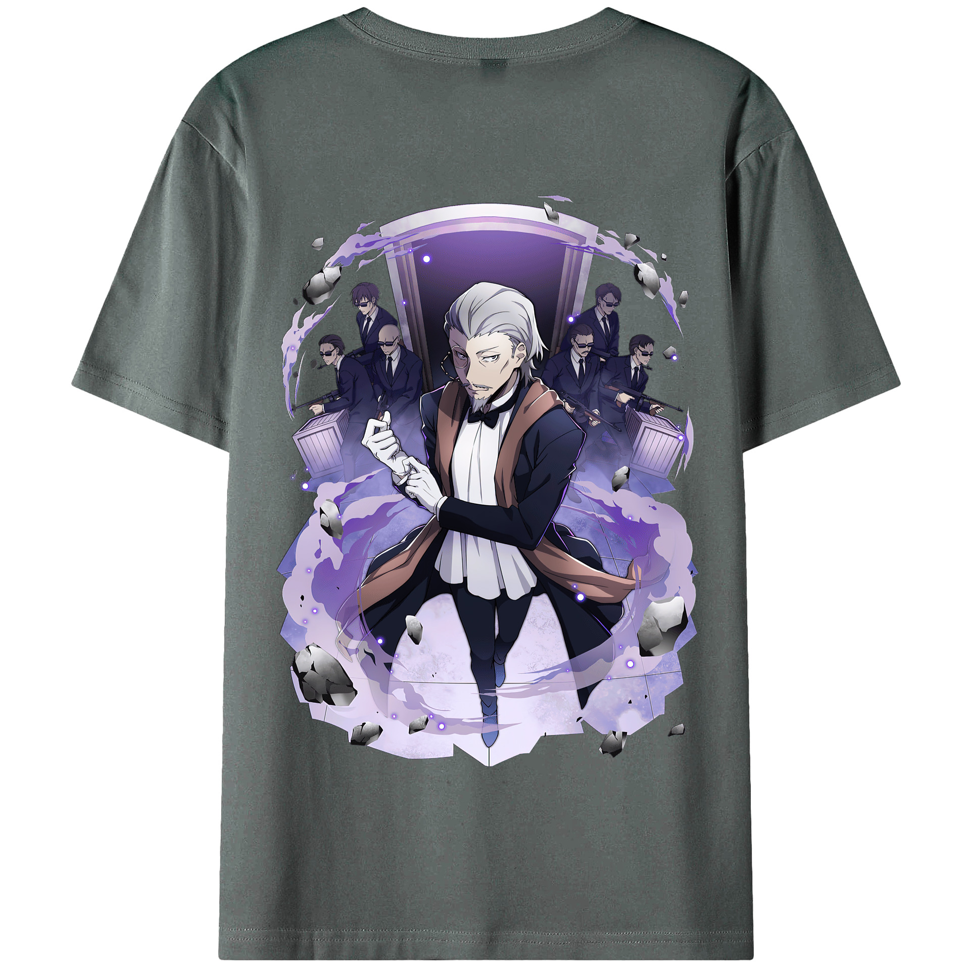 （画像用） 文豪ストレイドッグス Bungo Stray Dogs 綿100％半袖Tシャツ（背面プリント）